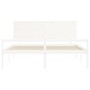 Cama matrimonio personas mayores cabecero madera maciza blanco de , Camas y somieres - Ref: Foro24-3195497, Precio: 218,95 €,...