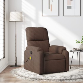 Sillón reclinable de masaje tela de microfibra marrón de , Sillones - Ref: Foro24-373455, Precio: 261,64 €, Descuento: %