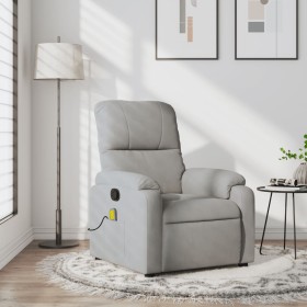 Massage Recliner Light Gray Microfiber Fabric by , Armchairs - Ref: Foro24-373457, Price: 253,99 €, Discount: %