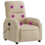 Cream Microfiber Fabric Massage Recliner by , Armchairs - Ref: Foro24-373460, Price: 236,23 €, Discount: %