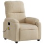 Cream Microfiber Fabric Massage Recliner by , Armchairs - Ref: Foro24-373460, Price: 236,23 €, Discount: %