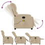 Cream Microfiber Fabric Massage Recliner by , Armchairs - Ref: Foro24-373460, Price: 236,23 €, Discount: %