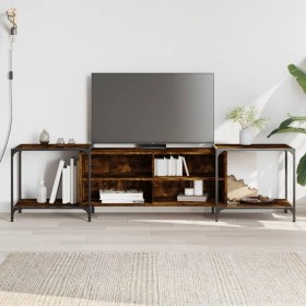 Smoked oak engineered wood TV cabinet 203x37x50 cm by , TV Furniture - Ref: Foro24-837609, Price: 78,87 €, Discount: %