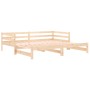 Trundle sofa bed solid pine wood 90x190 cm by , Beds and slatted bases - Ref: Foro24-840135, Price: 133,20 €, Discount: %