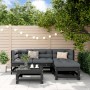 5-piece garden sofa set made of solid black pine wood by , Garden sets - Ref: Foro24-3186176, Price: 323,99 €, Discount: %