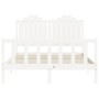 White solid wood bed frame with headboard 140x190 cm by , Beds and slatted bases - Ref: Foro24-3192277, Price: 150,75 €, Disc...