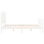 White solid wood bed frame with headboard 140x190 cm by , Beds and slatted bases - Ref: Foro24-3192277, Price: 150,75 €, Disc...