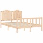 Bed frame with solid wood headboard 140x200 cm by , Beds and slatted bases - Ref: Foro24-3192296, Price: 141,46 €, Discount: %