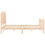 Bed frame with solid wood headboard 140x200 cm by , Beds and slatted bases - Ref: Foro24-3192296, Price: 141,46 €, Discount: %