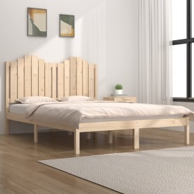 Solid pine wood bed frame 140x190 cm by , Beds and slatted bases - Ref: Foro24-3103758, Price: 129,08 €, Discount: %