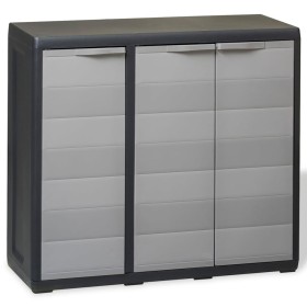 Garden cabinet with 2 shelves, black and grey. by vidaXL, Lockers and storage cabinets - Ref: Foro24-43705, Price: 127,76 €, ...