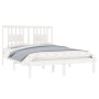 Estructura de cama de madera maciza blanca 135x190 cm de , Camas y somieres - Ref: Foro24-3104039, Precio: 140,84 €, Descuent...