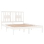 Estructura de cama de madera maciza blanca 135x190 cm de , Camas y somieres - Ref: Foro24-3104039, Precio: 140,84 €, Descuent...