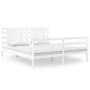 Solid white pine wood bed frame 135x190 cm by , Beds and slatted bases - Ref: Foro24-3104259, Price: 154,13 €, Discount: %