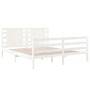 Solid white pine wood bed frame 135x190 cm by , Beds and slatted bases - Ref: Foro24-3104259, Price: 154,13 €, Discount: %