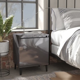 Bedside table with shiny gray metal legs 40x30x50 cm by vidaXL, Nightstands - Ref: Foro24-805849, Price: 37,03 €, Discount: %