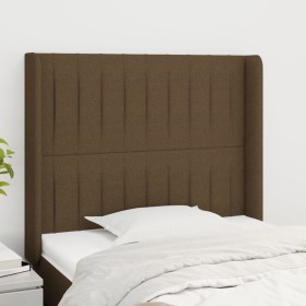 Headboard with dark brown fabric ears 93x16x118/128 cm by , Headboards and footboards - Ref: Foro24-3119803, Price: 74,71 €, ...