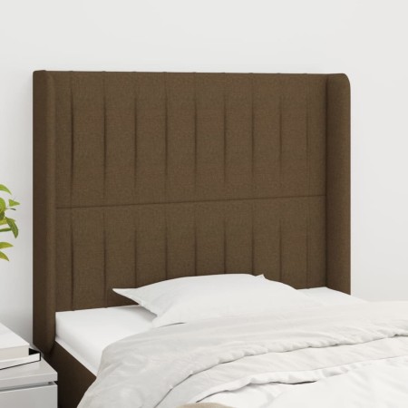 Headboard with dark brown fabric ears 93x16x118/128 cm by , Headboards and footboards - Ref: Foro24-3119803, Price: 74,71 €, ...