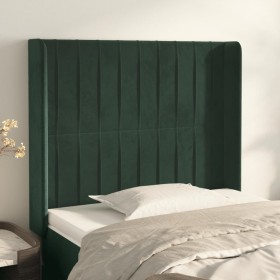 Cabecero con orejas de terciopelo verde oscuro 93x16x118/128 cm de , Cabeceros y pies de cama - Ref: Foro24-3119857, Precio: ...