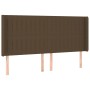 Headboard with dark brown fabric ears 203x16x118/128 cm by , Headboards and footboards - Ref: Foro24-3119843, Price: 136,62 €...