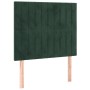 Headboard with LED lights dark green velvet 90x5x118/128 cm by , Headboards and footboards - Ref: Foro24-3122701, Price: 77,7...