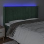 Dark green velvet headboard with LED 203x16x118/128 cm by , Headboards and footboards - Ref: Foro24-3124355, Price: 145,47 €,...