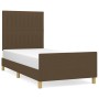 Dark brown fabric bed frame with headboard 90x200 cm by , Beds and slatted bases - Ref: Foro24-3125190, Price: 139,96 €, Disc...