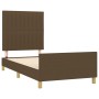 Estructura de cama con cabecero de tela marrón oscuro 90x200 cm de , Camas y somieres - Ref: Foro24-3125190, Precio: 137,99 €...