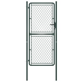 Green steel garden fence gate 100x200 cm by vidaXL, garden gates - Ref: Foro24-144407, Price: 186,99 €, Discount: %