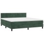 Box spring bed with mattress and LED dark green velvet 180x200cm by , Beds and slatted bases - Ref: Foro24-3134540, Price: 53...