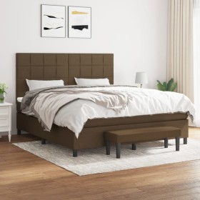 Box spring bed with dark brown fabric mattress 160x200 cm by , Beds and slatted bases - Ref: Foro24-3136608, Price: 624,74 €,...