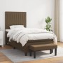 Cama box spring con colchón tela marrón oscuro 80x200 cm de , Camas y somieres - Ref: Foro24-3136712, Precio: 349,84 €, Descu...