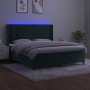 Box spring bed with mattress and LED dark green velvet 160x200cm by , Beds and slatted bases - Ref: Foro24-3139694, Price: 57...