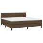 Cama box spring con colchón tela marrón oscuro 160x200 cm de , Camas y somieres - Ref: Foro24-3140068, Precio: 483,31 €, Desc...