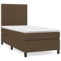 Cama box spring con colchón tela marrón oscuro 90x200 cm de , Camas y somieres - Ref: Foro24-3141908, Precio: 365,08 €, Descu...