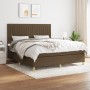 Cama box spring con colchón tela marrón oscuro 180x200 cm de , Camas y somieres - Ref: Foro24-3142516, Precio: 609,95 €, Desc...