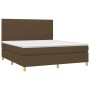 Cama box spring con colchón tela marrón oscuro 180x200 cm de , Camas y somieres - Ref: Foro24-3142516, Precio: 609,95 €, Desc...