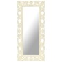 Hand-carved solid white mango wood mirror 110x50 cm by , Mirrors - Ref: Foro24-321643, Price: 117,89 €, Discount: %