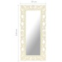 Hand-carved solid white mango wood mirror 110x50 cm by , Mirrors - Ref: Foro24-321643, Price: 117,89 €, Discount: %