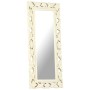 Hand-carved solid white mango wood mirror 110x50 cm by , Mirrors - Ref: Foro24-321643, Price: 117,89 €, Discount: %