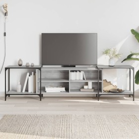 Sonoma graues Parkett TV-Möbel 203x37x50 cm von , TV-Möbel - Ref: Foro24-837610, Preis: 81,48 €, Rabatt: %