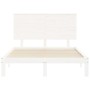 White solid wood bed frame with headboard 140x200 cm by , Beds and slatted bases - Ref: Foro24-3193662, Price: 156,43 €, Disc...