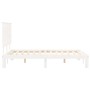 White solid wood bed frame with headboard 140x200 cm by , Beds and slatted bases - Ref: Foro24-3193662, Price: 156,43 €, Disc...