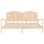 Bed frame with solid wood headboard 200x200 cm by , Beds and slatted bases - Ref: Foro24-3192316, Price: 178,99 €, Discount: %