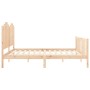 Bed frame with solid wood headboard 200x200 cm by , Beds and slatted bases - Ref: Foro24-3192316, Price: 178,99 €, Discount: %