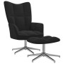 Silla de relajación con reposapiés terciopelo negro de , Sillones - Ref: Foro24-328134, Precio: 146,53 €, Descuento: %