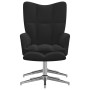 Silla de relajación con reposapiés terciopelo negro de , Sillones - Ref: Foro24-328134, Precio: 146,99 €, Descuento: %