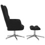 Silla de relajación con reposapiés terciopelo negro de , Sillones - Ref: Foro24-328134, Precio: 146,99 €, Descuento: %