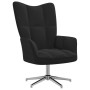 Silla de relajación con reposapiés terciopelo negro de , Sillones - Ref: Foro24-328134, Precio: 146,99 €, Descuento: %