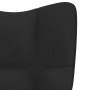 Silla de relajación con reposapiés terciopelo negro de , Sillones - Ref: Foro24-328134, Precio: 146,99 €, Descuento: %